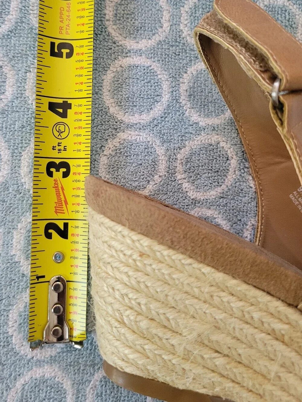 AEROSOLES Honey Cake Tan Open-Toe Espadrille Wedge Sandals Womens 9.5